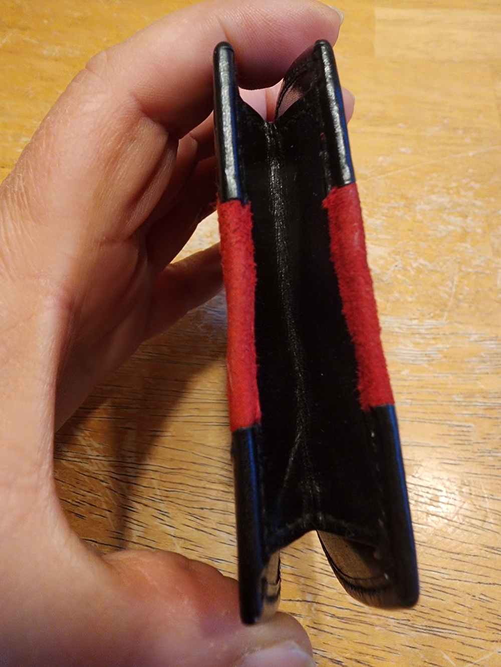 vintage Celine coin case featuring red suede and black leather Circa 1970's-1980 - Picture 5 of 16